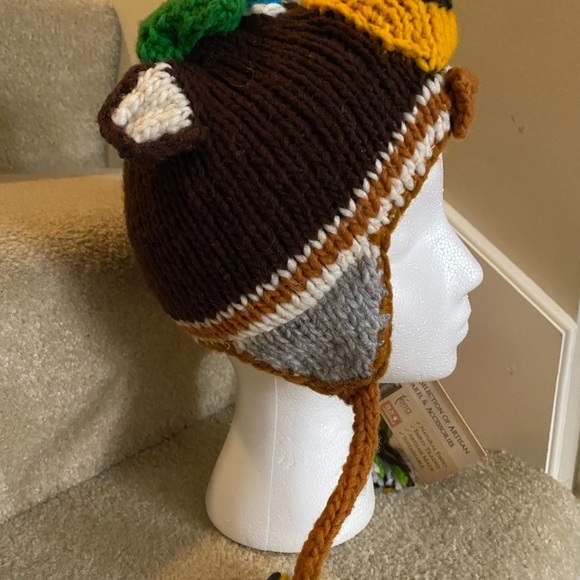 Bundle NEW Artisan HAND KNIT Kids Cold Weather  kids animal Winter Hat Cap - Picture 8 of 16